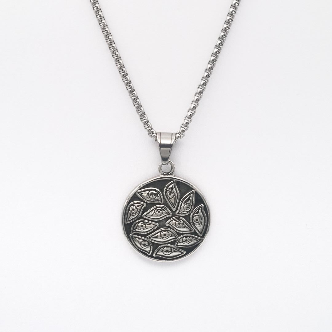 Silver All Seeing Eyes Pendant Necklace