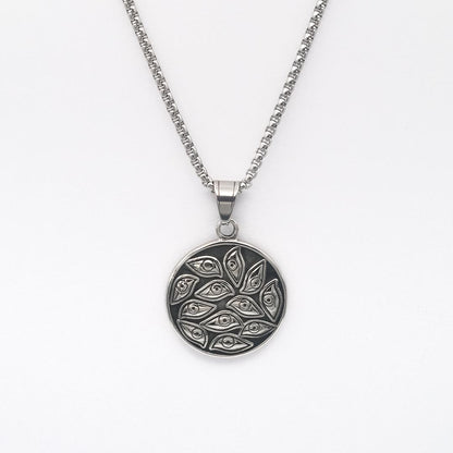 Silver All Seeing Eyes Pendant Necklace