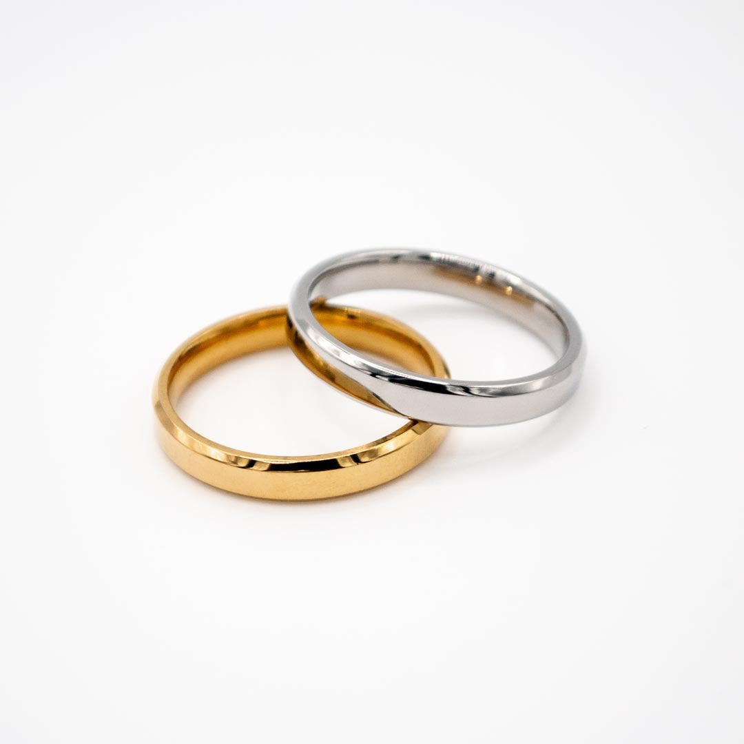 Gold Beveled Band Ring