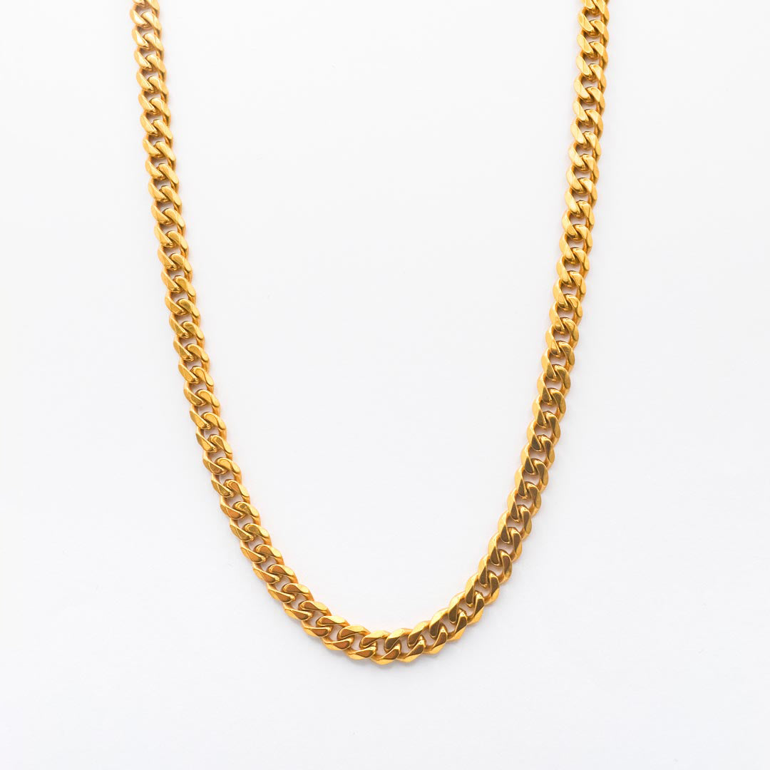 Gold Classic Cuban Chain 7mm