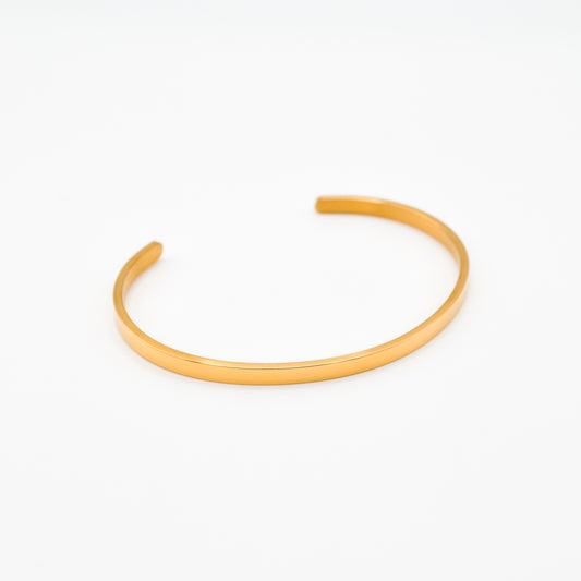 Gold Classic Cuff Bracelet 4mm