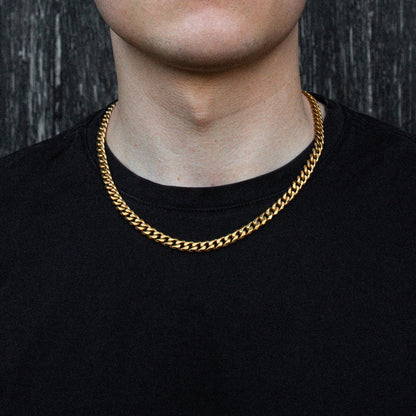 Gold Classic Cuban Chain 7mm