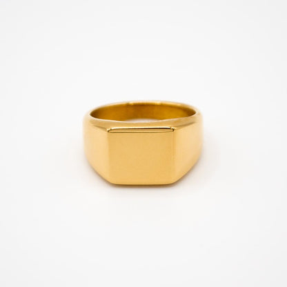 Gold Square Signet Pinky Ring