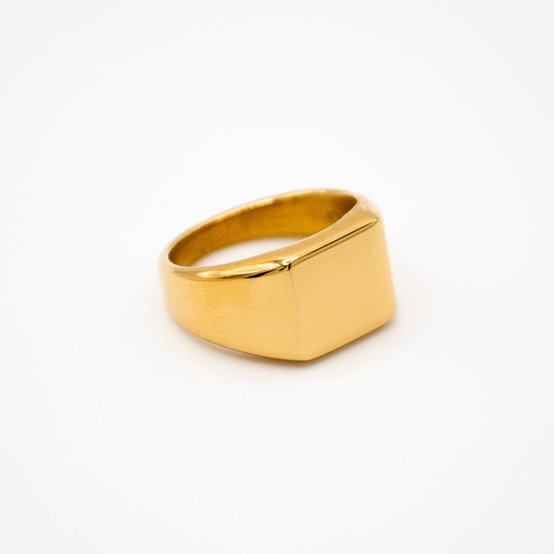 Gold Square Signet Pinky Ring