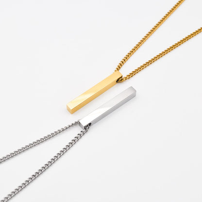 Silver Pillar Pendant Necklace