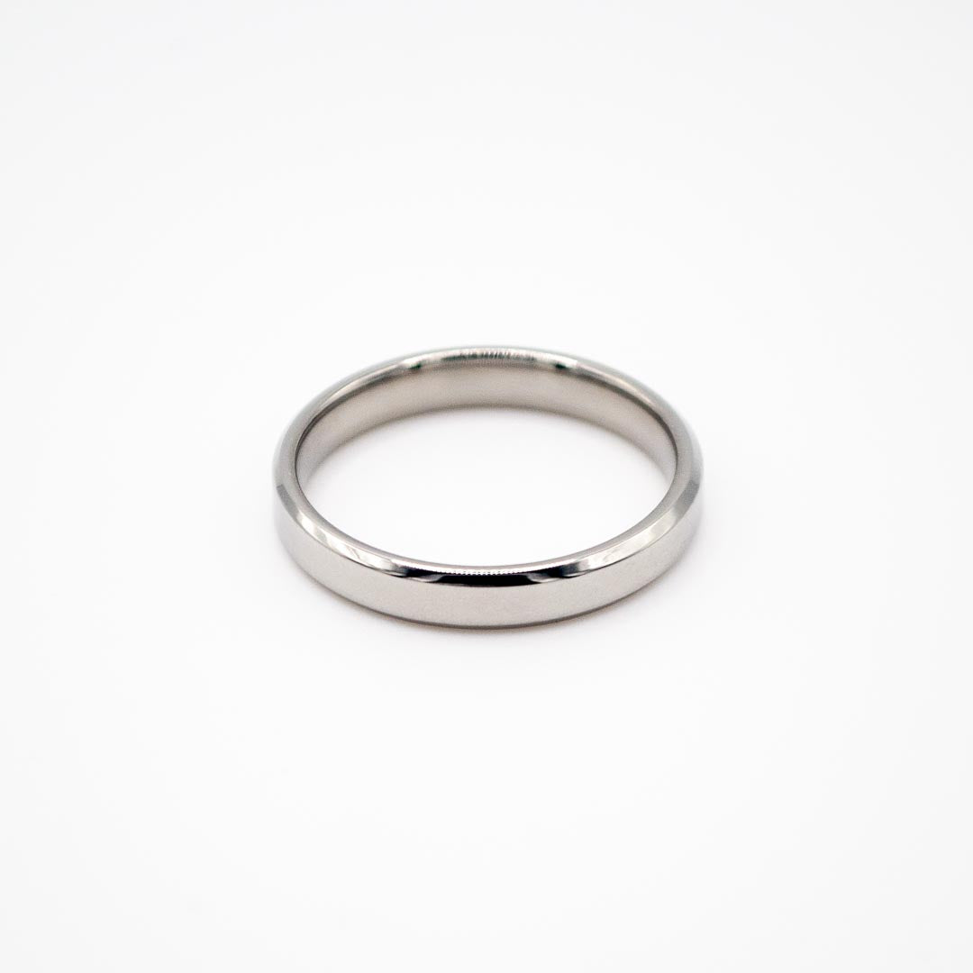 Silver Beveled Band Ring