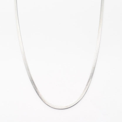 Silver Flat Herringbone Snake Chain 4mm