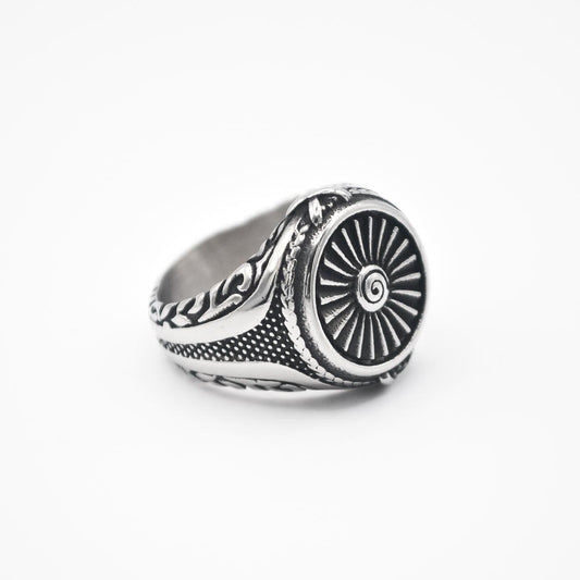 Silver Hypnotic Sun Ring