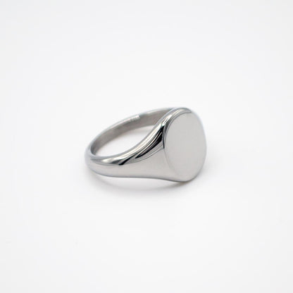 Silver Oval Signet Pinky Ring