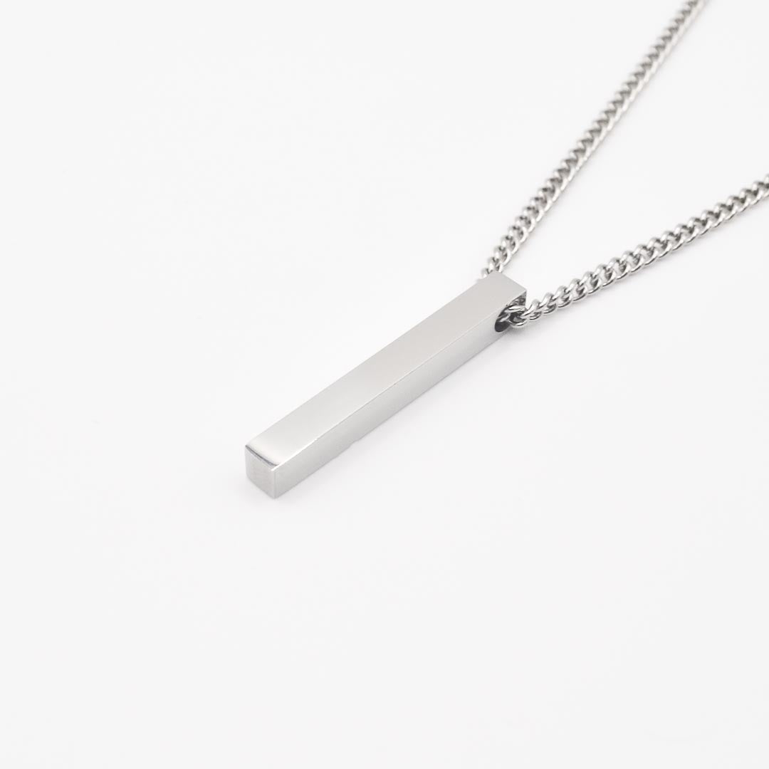 Silver Pillar Pendant Necklace