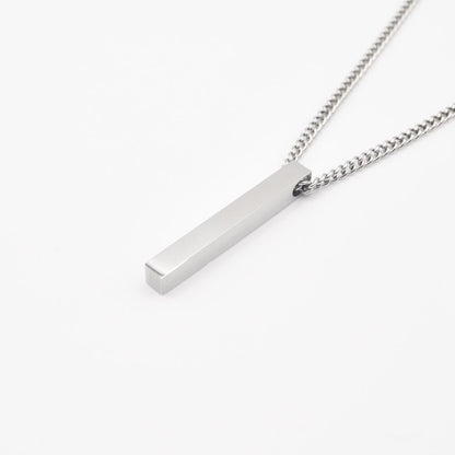 Silver Pillar Pendant Necklace