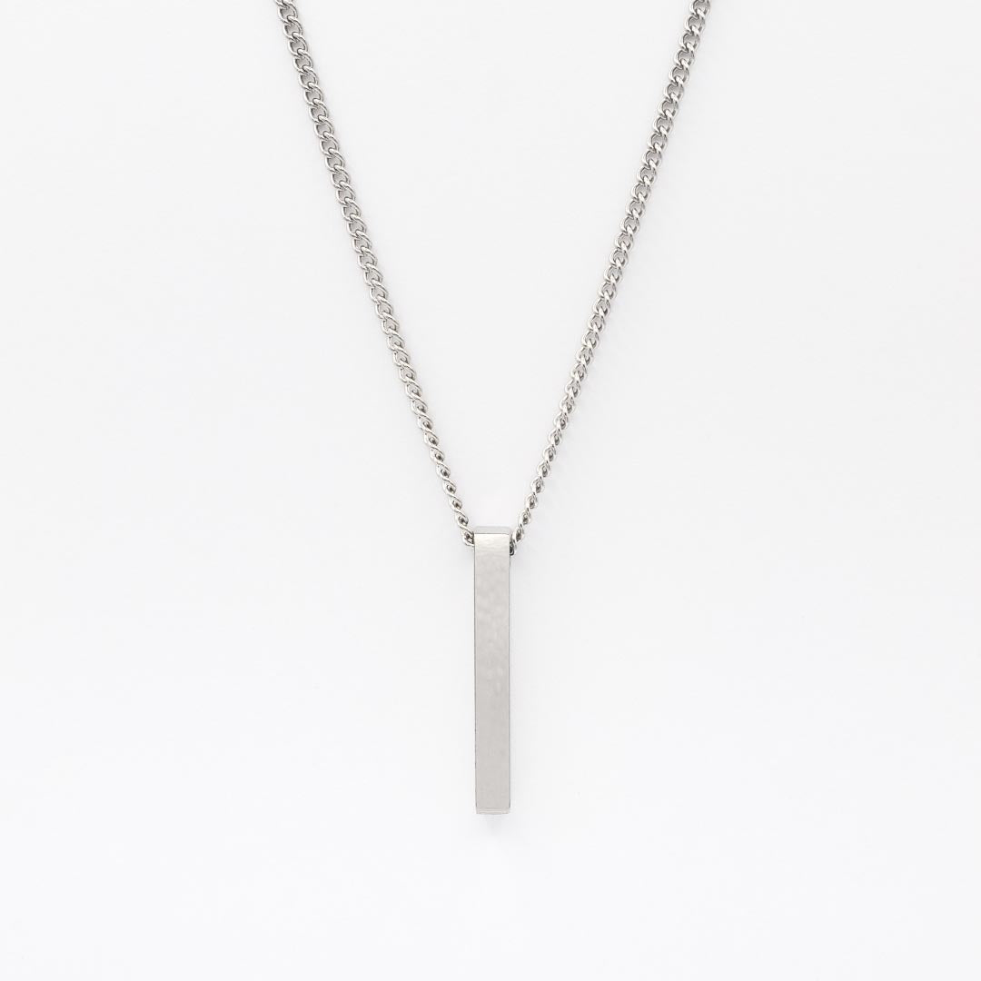 Silver Pillar Pendant Necklace