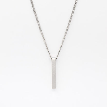 Silver Pillar Pendant Necklace