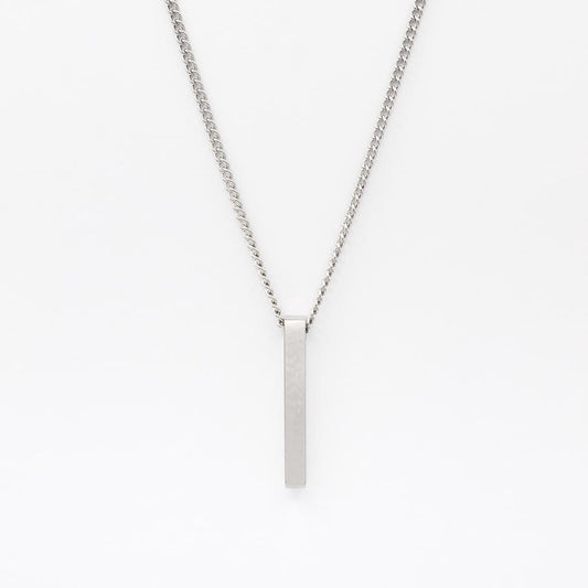 Silver Pillar Pendant Necklace