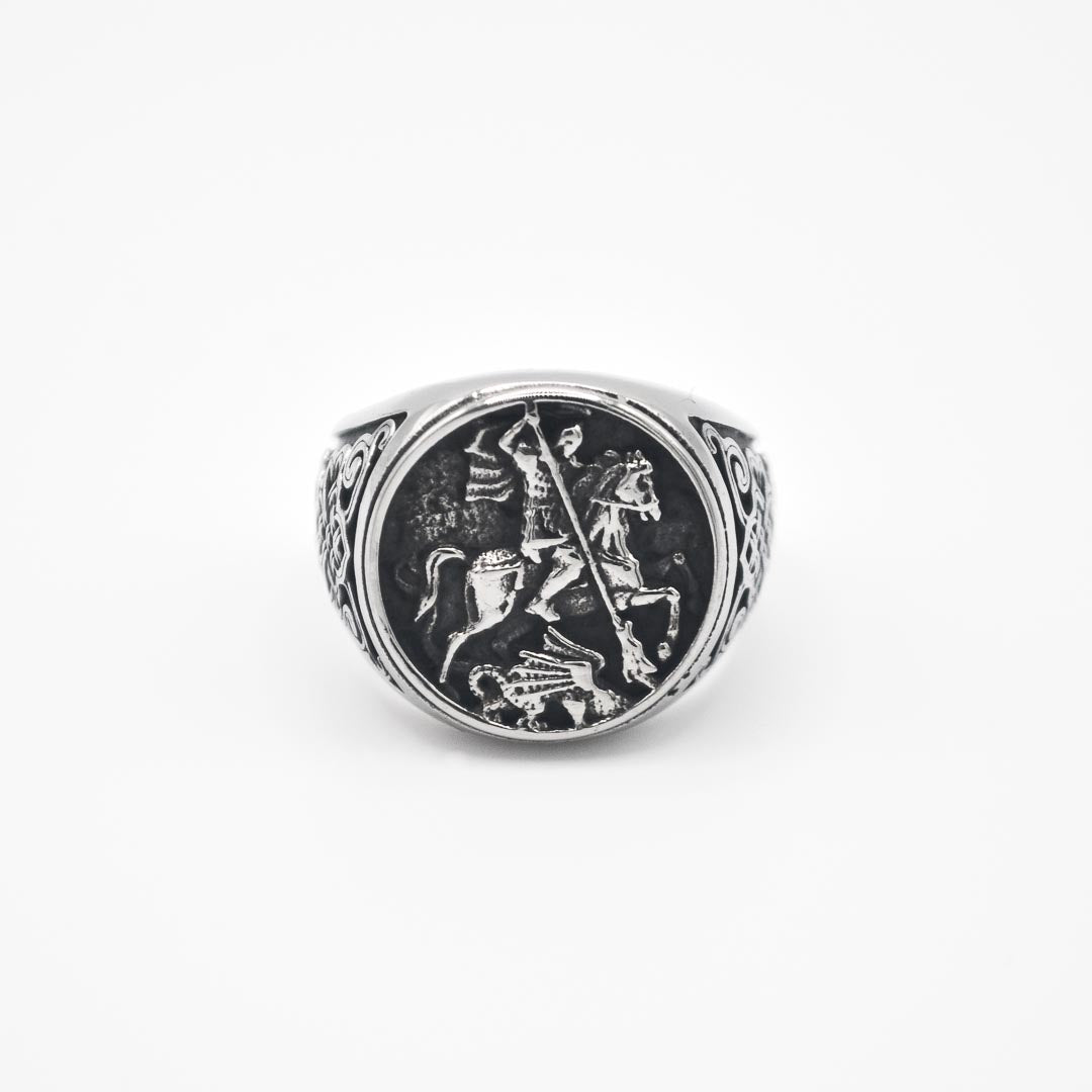 Silver St George Ring