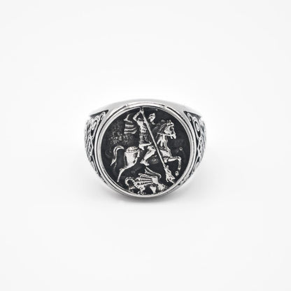 Silver St George Ring