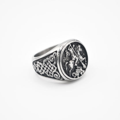 Silver St George Ring