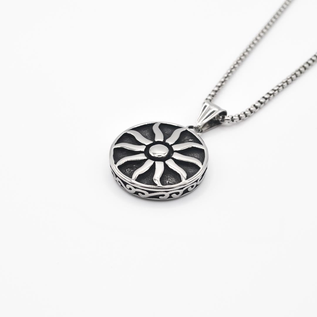 Silver Sun Pendant Necklace