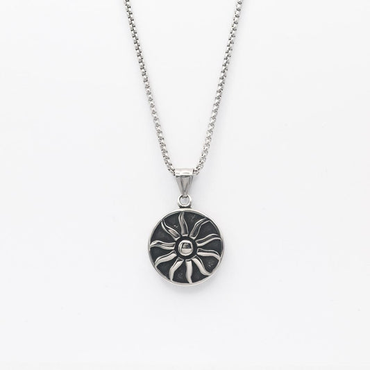 Silver Sun Pendant Necklace